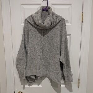 Kaisely Heather Gray Cowl Neck Sweater